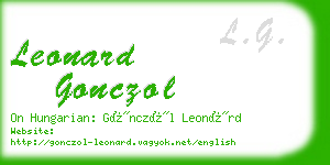 leonard gonczol business card